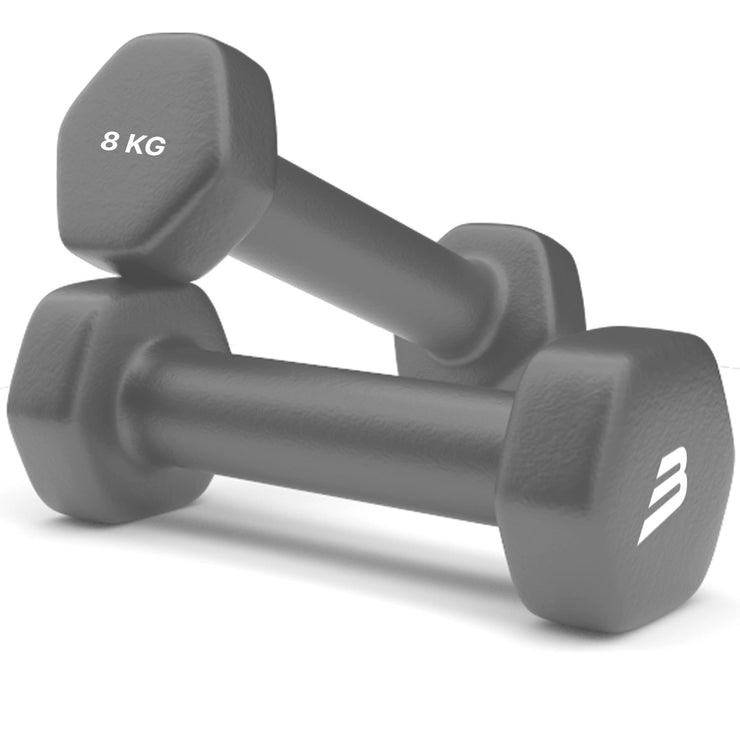 Gray bionix neoprene dumbbells set weights opti weight with rack metis hand fitness mad argos hex umi neo basics.