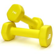 Yellow bionix neoprene dumbbells set weights opti weight with rack metis hand fitness mad argos hex umi neo basics.