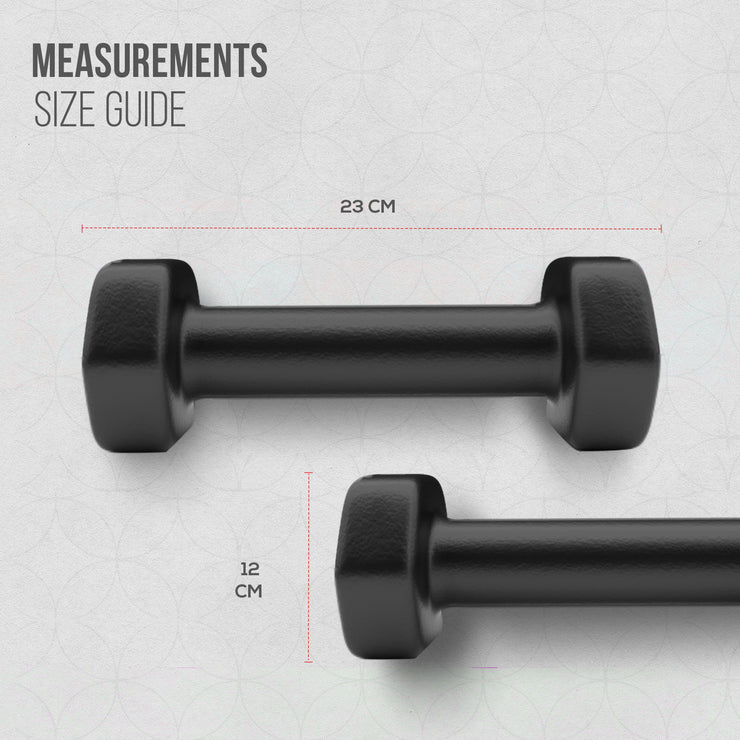 Bionix Neoprene Dumbbells Weights Pair Size Details.
