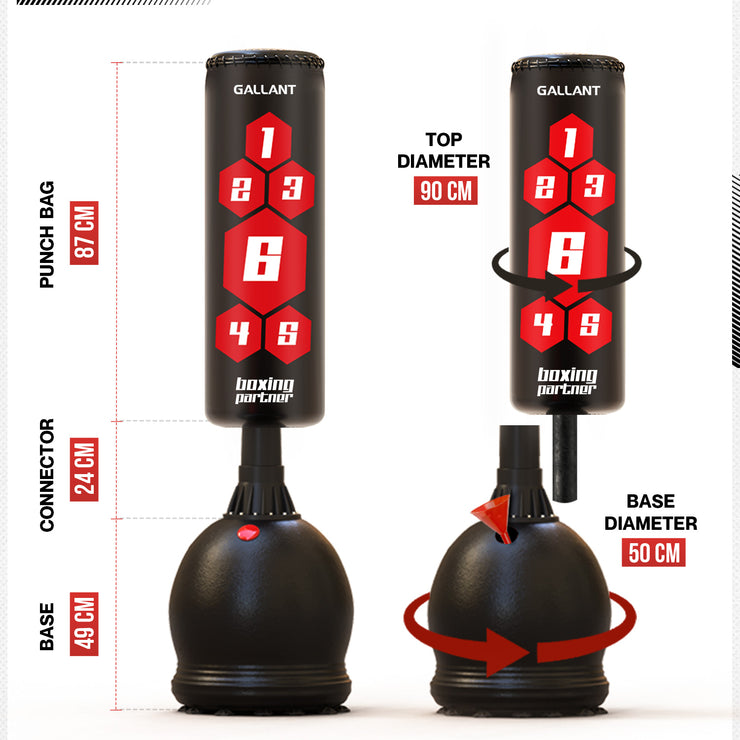 Free Standing Boxing Punch Bag With Gloves Set Sparring Training